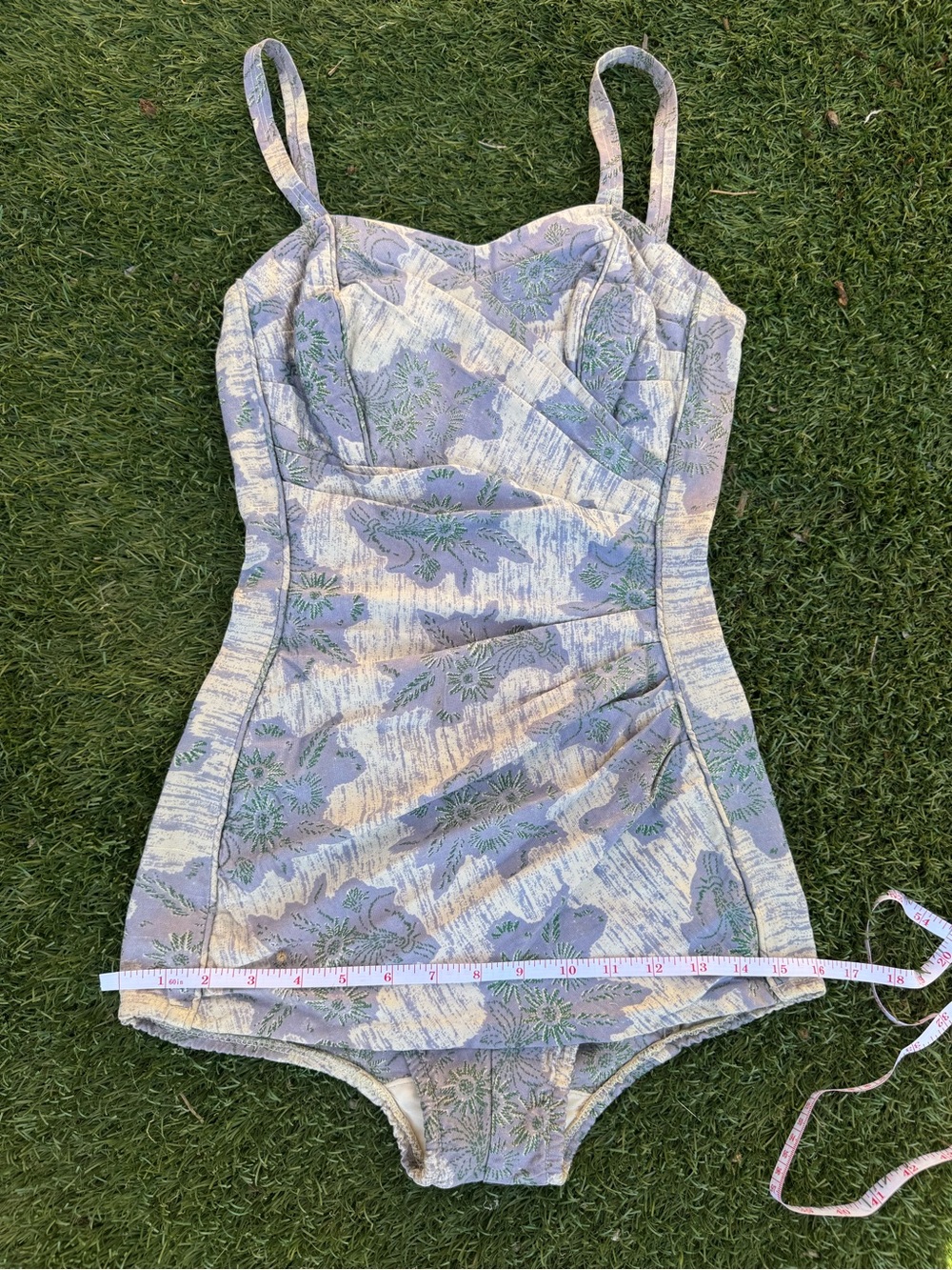 1950s Vintage Lavender Floral Swimsuit